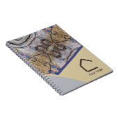 Eenvoudige moderne Abstracte accenten Logo of QR-c Notitieboek (Rechterzijde)