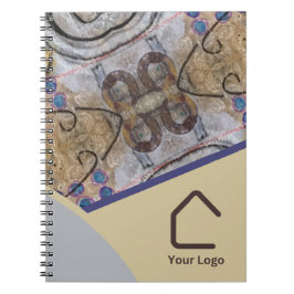 Eenvoudige moderne Abstracte accenten Logo of QR-c Notitieboek