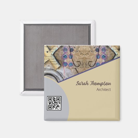 Eenvoudige Moderne Abstracte Accenten QR Code of L Magneet (Voorkant / Achterkant)