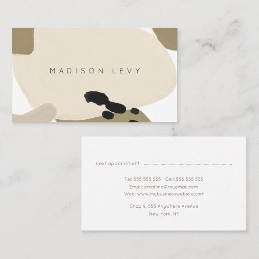 Eenvoudige moderne Abstracte ambachtelijke Visitek Afsprakenkaartje (Voorkant / Achterkant)