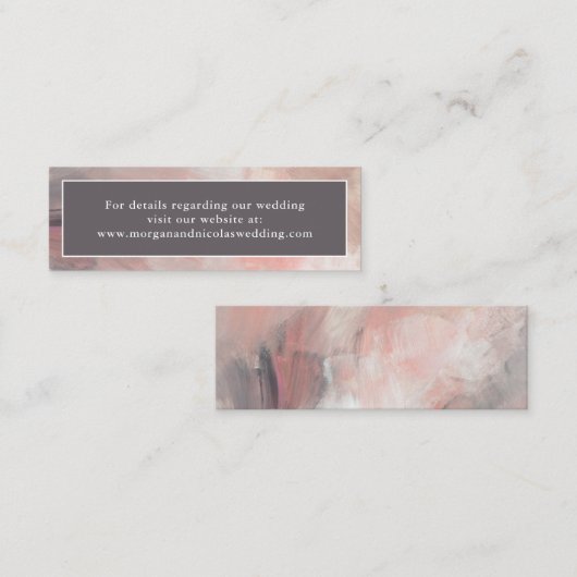 Eenvoudige moderne Abstracte bruiloft-webbehuizing Mini Visitekaartje (Voorkant / Achterkant)