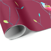 Eenvoudige, moderne, abstracte Japanse roze bloem Cadeaupapier (Rol Hoek)