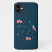 Eenvoudige, moderne, abstracte Japanse roze bloem Case-Mate iPhone Case (Achterkant)