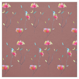Eenvoudige, moderne, abstracte Japanse roze bloem Stof