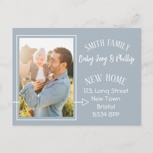 Eenvoudige moderne adreswijziging Foto briefkaart (Voorkant)