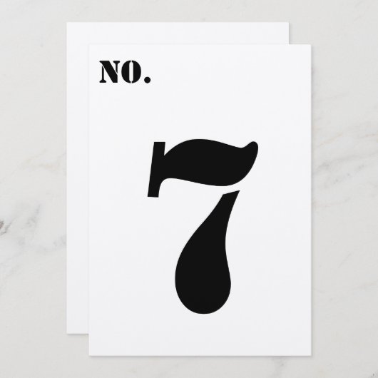 Eenvoudige, moderne, afkortingen tabelnummers voor programmakaart (Voorkant / Achterkant)