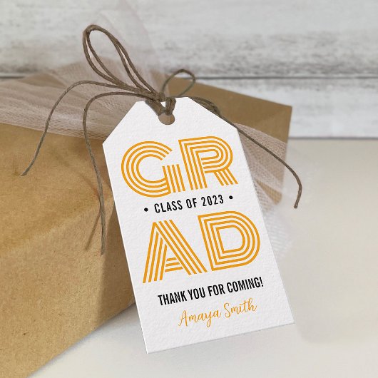 Eenvoudige Moderne Afstudeer Dank Geschenklabel Cadeaulabel