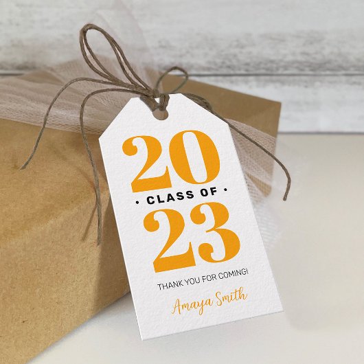 Eenvoudige Moderne Afstudeer Dank Geschenklabel Cadeaulabel