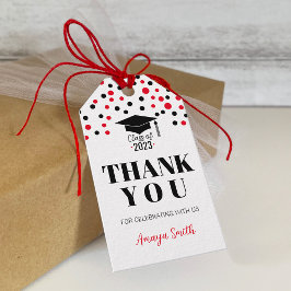 Eenvoudige moderne afstudeer dank je gift tag cadeaulabel