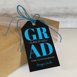 Eenvoudige moderne afstudeer dank je gift tag cadeaulabel