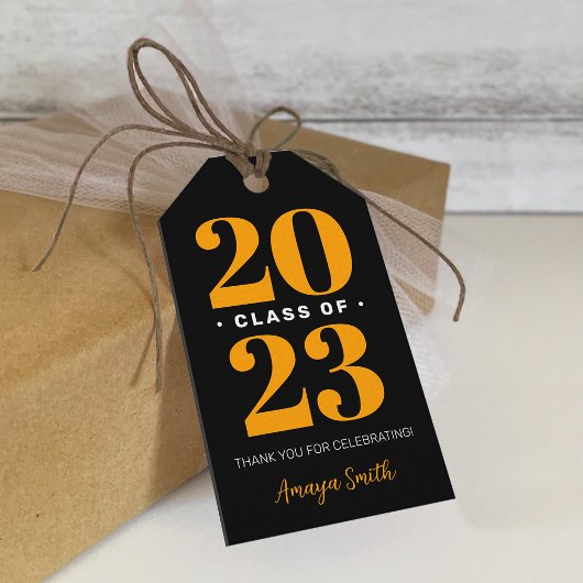 Eenvoudige moderne afstudeer dank je gift tag cadeaulabel