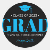 Eenvoudige, moderne AFSTUDEERDER Afstuderen Cadeau Ronde Sticker (Voorkant)