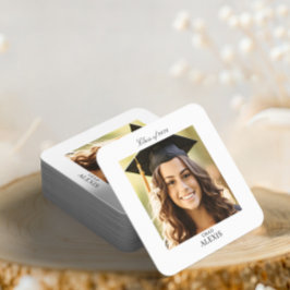 Eenvoudige moderne afstudeerfeest foto kartonnen onderzetters