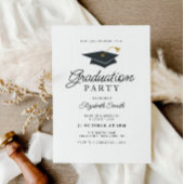 Eenvoudige moderne afstudeerfeestuitnodiging kaart