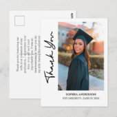 Eenvoudige moderne afstuderen dank je wel briefkaart (Voorkant / Achterkant)