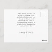 Eenvoudige moderne afstuderen dank je wel briefkaart (Achterkant)