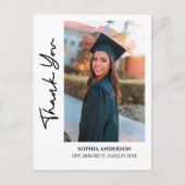 Eenvoudige moderne afstuderen dank je wel briefkaart (Voorkant)