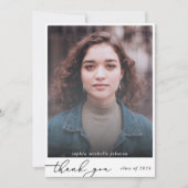 Eenvoudige moderne Afstuderen foto dank u Bedankkaart (Voorkant)