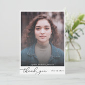 Eenvoudige moderne Afstuderen foto dank u Bedankkaart (Staand voorkant)