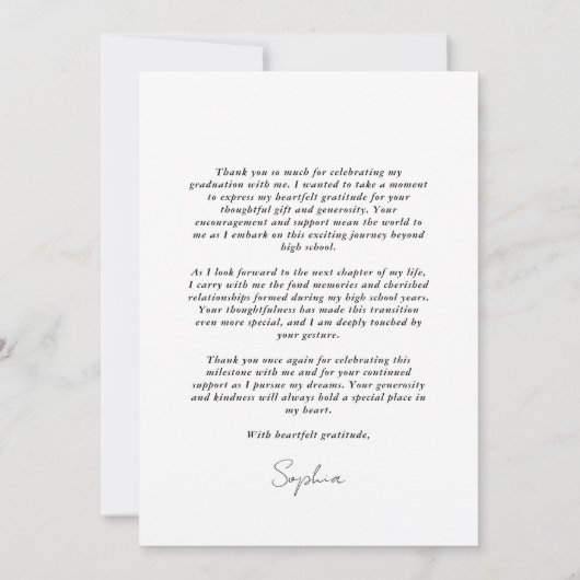 Eenvoudige moderne Afstuderen foto dank u Bedankkaart (Achterkant)