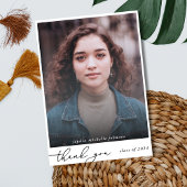 Eenvoudige moderne Afstuderen foto dank u Bedankkaart