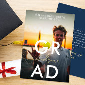 Eenvoudige moderne Afstuderen foto en gedurfde typ Aankondiging