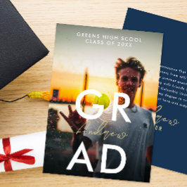 Eenvoudige moderne Afstuderen foto en gedurfde typ Aankondiging