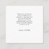 Eenvoudige Moderne Afstuderen Informatiekaartje (Achterkant)