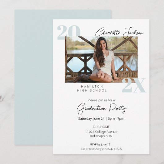 Eenvoudige, moderne Afstuderen Kaart (Voorkant / Achterkant)