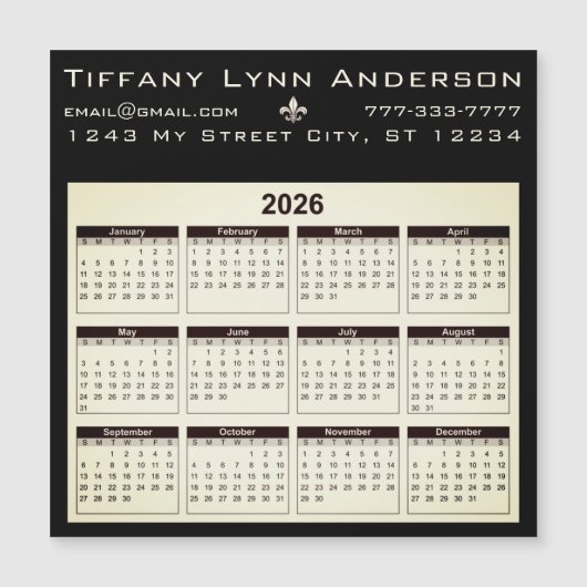 Eenvoudige moderne agenda, zwart en ivoor beige (Voorkant)