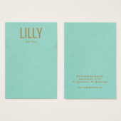 Eenvoudige moderne Aqua Blue Ketting Display Kaart (Voorkant /achterkant)