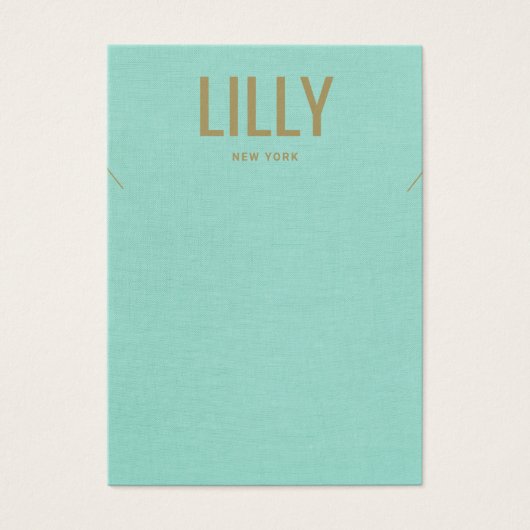 Eenvoudige moderne Aqua Blue Ketting Display Kaart (Voorkant)