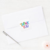 Eenvoudige Moderne Aquarel Dank Je Vierkante Sticker (Envelop)