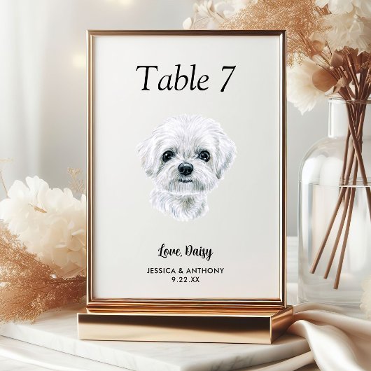 Eenvoudige Moderne Aquarel Hond Trouw Kaart