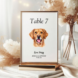 Eenvoudige Moderne Aquarel Hond Trouwen  Kaart