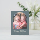 Eenvoudige, moderne Arch-foto Feestdagenkaart (Staand voorkant)