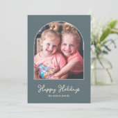 Eenvoudige, moderne Arch-foto Feestdagenkaart (Staand voorkant)