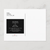 Eenvoudige Moderne B / W Monogram Huwelijk Save th Aankondigingskaart (Achterkant)