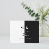 Eenvoudige Moderne B / W Monogram Huwelijk Save th Aankondigingskaart (Staand voorkant)