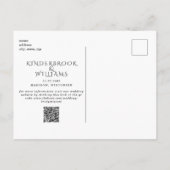Eenvoudige Moderne B/W Monogram QR Code Bewaar De Aankondigingskaart (Achterkant)