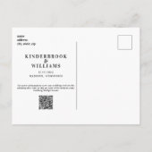 Eenvoudige Moderne B/W Monogram QR Code Bewaar De Aankondigingskaart (Achterkant)