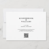 Eenvoudige Moderne B/W Monogram QR Code Bewaar De Save The Date (Achterkant)