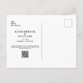 Eenvoudige Moderne B/Z Monogram QR Code Save The D Briefkaart (Achterkant)