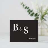 Eenvoudige Moderne B/Z Monogram QR Code Save The D Briefkaart (Staand voorkant)