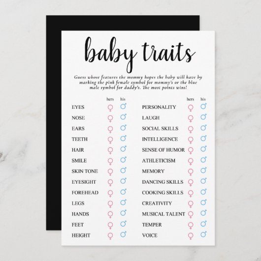 Eenvoudige moderne Baby-eigenschap | Klassieke Kee Kaart (Voorkant / Achterkant)