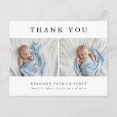 Eenvoudige Moderne Baby Foto Dank u geboorte Aankondigingskaart (Voorkant)
