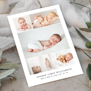 Eenvoudige moderne Baby foto-inkuilbaarmoedervlekk Aankondiging