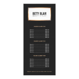 Eenvoudige, moderne back-up- en witte goudprijslij reclamekaart