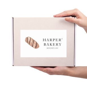 Eenvoudige moderne bakkerij Eco Professional Logo Rechthoekige Sticker