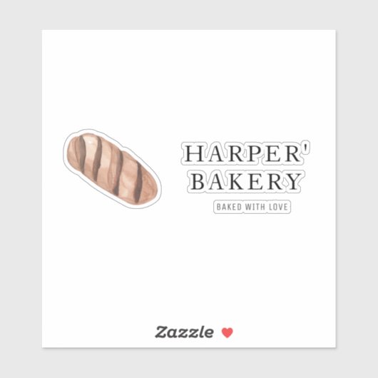 Eenvoudige moderne bakkerij Eco Professional Logo Sticker (Vel)